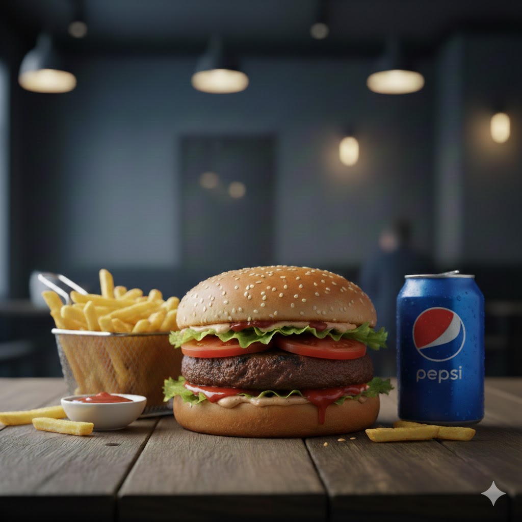 ALİVYA KLASİK BURGER MENÜ+PEPSİ 330 ml